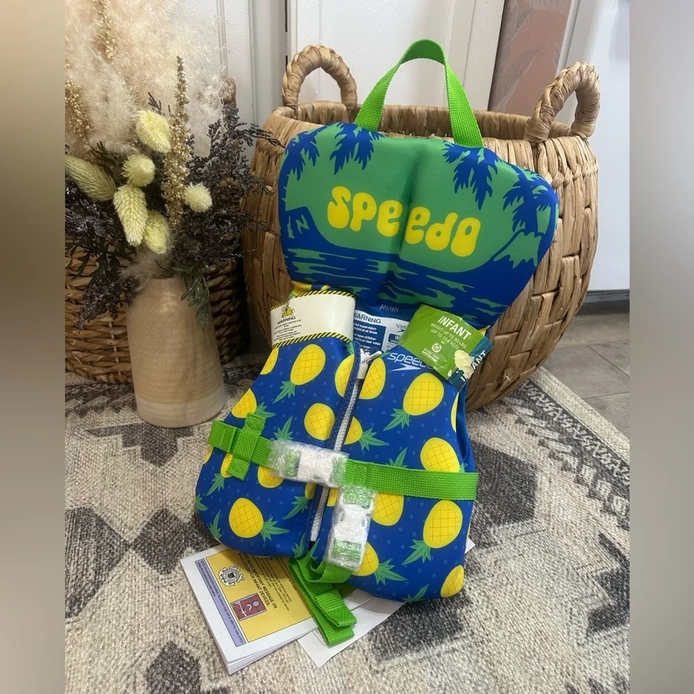 New Speedo Infant ~30 LB Pineapple Print Life Jacket Vest Swim NWT~ Speedo